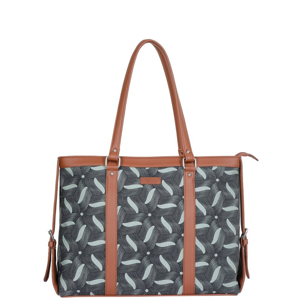 Olive Green Print Hand Crafted Fabric Ladies’ Shoulder Tote Bag, Handbag Purse